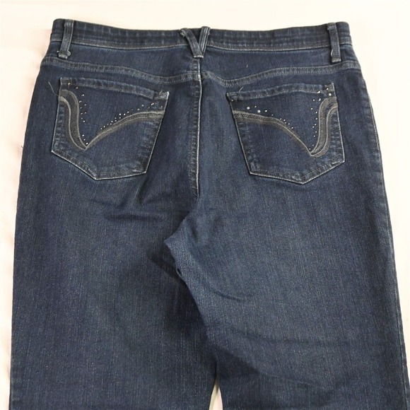 Gloria Vanderbilt 10 Short Stretch Waist Bootcut Dark Wash Denim Womens Jeans - Picture 8 of 9